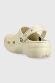 Шльопанці Crocs Classic Platform Clog жіночі колір бежевий на платформі 206750 206750.2Y2.D-BONE