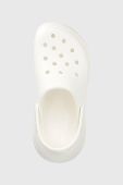 Шльопанці Crocs Classic Crush Clog жіночі колір білий на платформі 207521 207521.100.D-WHITE