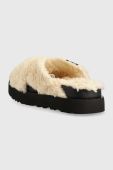 Тапочки UGG W Fuzz Sugar Cross Slide колір бежевий