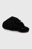 Вовняні тапочки UGG W Maxi Curly Slide колір чорний 1133151.BLK-BLK