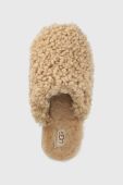 Вовняні тапочки UGG W Maxi Curly Slide колір бежевий