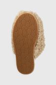 Вовняні тапочки UGG W Maxi Curly Slide колір бежевий