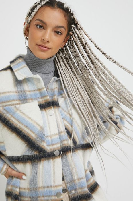 Сорочка Only жіноча колір бежевий relaxed класичний комір