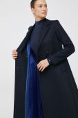 Вовняне пальто PS Paul Smith колір синій перехідний двобортний