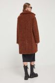 Пальто HUGO жіночий колір коричневий перехідний
