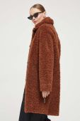 Пальто HUGO жіночий колір коричневий перехідний