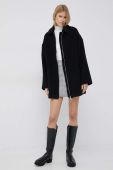 Пальто з домішкою вовни United Colors of Benetton колір чорний перехідний oversize