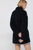 Пальто з домішкою вовни United Colors of Benetton колір чорний перехідний oversize
