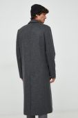 Вовняне пальто Trussardi колір сірий перехідний двобортний (2731929)