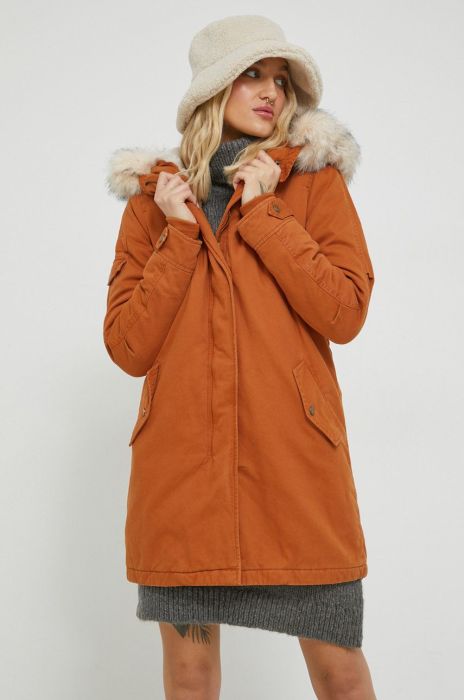 Куртка Only жіноча колір коричневий перехідна