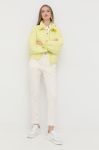 Куртка BOSS жіноча колір жовтий перехідна oversize
