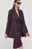 Піджак Patrizia Pepe колір фіолетовий однобортний однотонна (2452551)