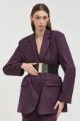 Піджак Patrizia Pepe колір фіолетовий однобортний однотонна (2452551)