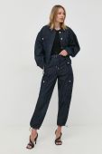 Джинсова куртка MICHAEL Michael Kors жіноча колір синій перехідна oversize