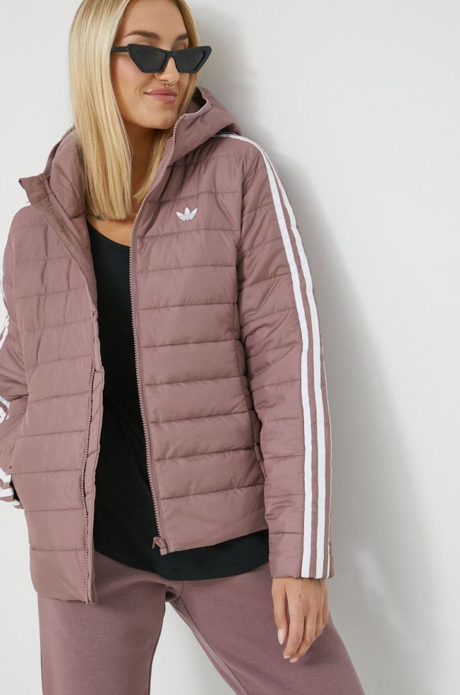 Куртка adidas Originals жіноча колір рожевий перехідна