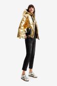 Куртка Desigual жіноча колір золотий зимова
