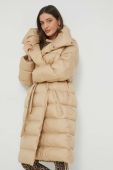 Пухова куртка adidas Originals жіноча колір бежевий перехідна