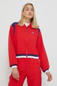Куртка Fila жіноча колір червоний перехідна oversize