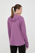 Спортивна кофта Helly Hansen Powderqueen жіноча колір фіолетовий з капюшоном однотонна