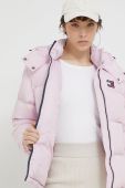Пухова куртка Tommy Jeans жіноча колір фіолетовий
