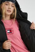 Пухова куртка Tommy Jeans жіноча колір чорний
