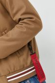 Вовняна куртка-бомбер After Label колір коричневий перехідна