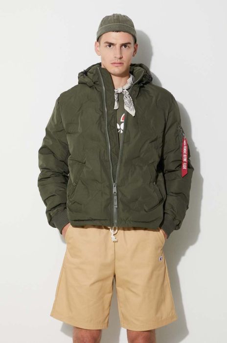 Куртка Alpha Industries Logo Puffer чоловіча колір зелений зимова 108107.142-green