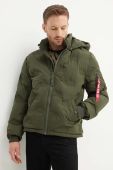 Куртка Alpha Industries Logo Puffer чоловіча колір зелений зимова 108107.142-green