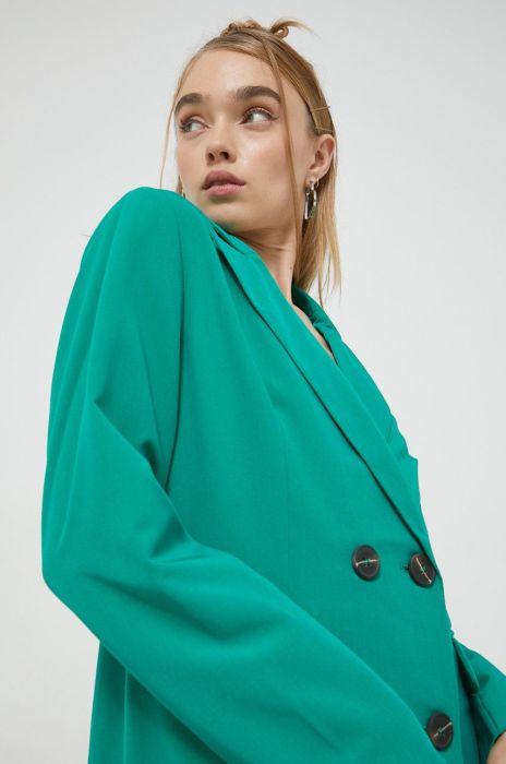 Піджак Only колір зелений двобортний однотонна
