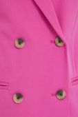 Піджак Pieces Malie колір рожевий двобортний однотонний