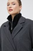 Вовняний піджак Selected Femme колір сірий двобортний однотонна