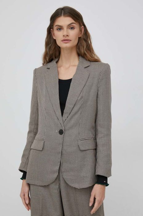 Піджак Vero Moda колір бежевий однобортний візерунок