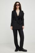 Піджак Bruuns Bazaar колір чорний однобортний однотонна (2662741)