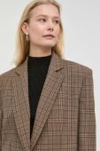 Піджак з домішкою вовни Pinko колір коричневий однобортний візерунок
