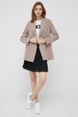 Піджак United Colors of Benetton колір бежевий двобортний однотонна