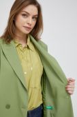 Піджак United Colors of Benetton колір зелений двобортний однотонна