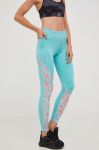 Легінси для бігу Reebok жіночі колір бірюзовий з принтом