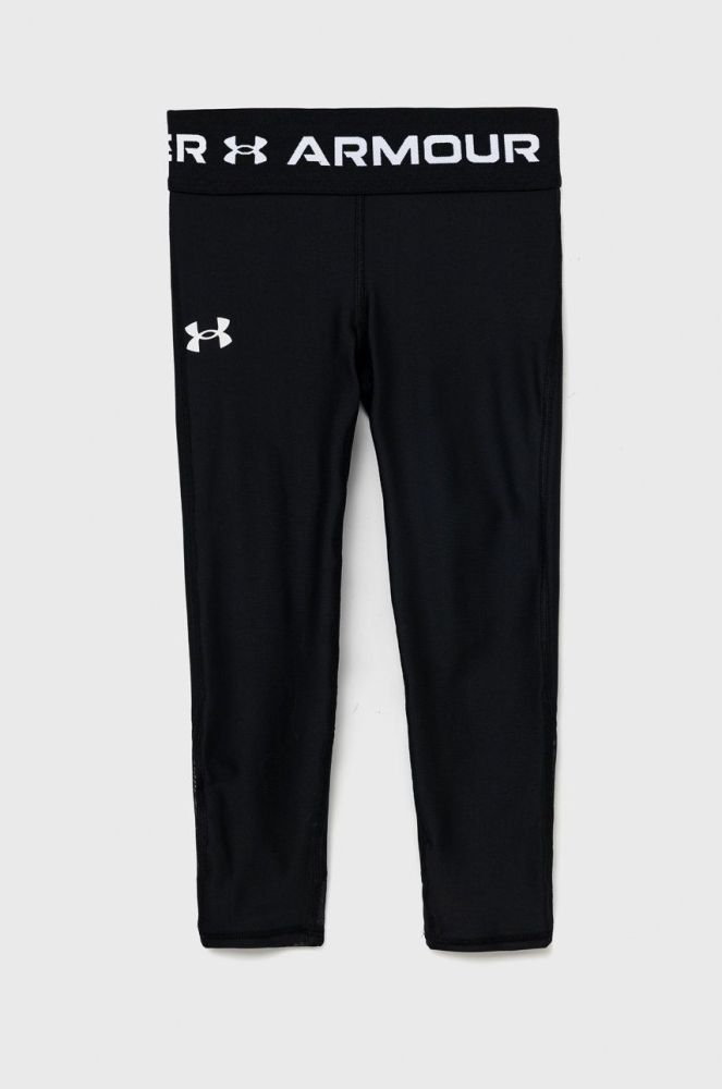 Дитячі легінси Under Armour колір чорний з принтом