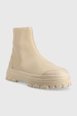 Шкіряні черевики Patrizia Pepe жіночі колір бежевий на платформі