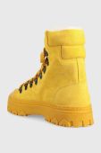Замшеві черевики Patrizia Pepe жіночі колір жовтий на платформі утеплене