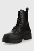 Шкіряні черевики Tommy Jeans Lace Up Boot жіночі колір чорний на платформі