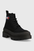 Черевики Tommy Jeans Foxing Boot жіночі колір чорний на платформі
