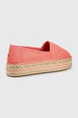 Еспадрилі Tommy Hilfiger Th Textured Flatform колір рожевий на платформі