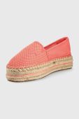 Еспадрилі Tommy Hilfiger Th Textured Flatform колір рожевий на платформі