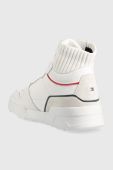 Шкіряні кросівки Tommy Hilfiger High Cut Basket колір білий