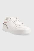 Шкіряні кросівки Tommy Hilfiger Low Cut Basket колір білий