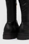 Шкіряні чоботи Tommy Hilfiger Monochromatic Over The Knee Boot жіночі колір чорний на платформі