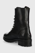 Шкіряні черевики Tommy Hilfiger Th Essentials Biker Boot жіночі колір чорний на плоскому ходу утеплене