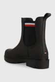 Гумові чоботи Tommy Hilfiger Rain Boot Ankle Elastic жіночі колір чорний