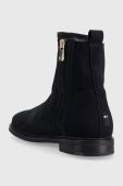 Замшеві черевики Tommy Hilfiger Th Essentials Flat Boot жіночі колір синій на плоскому ходу